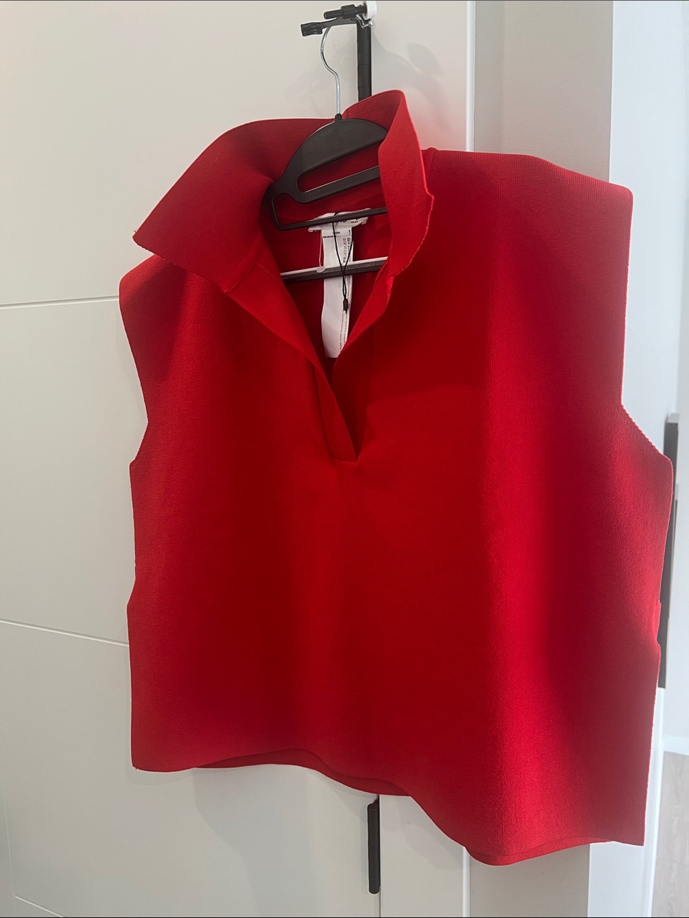 Mango Red Sleeveless V-Neck Vest